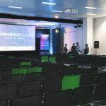 setting up AV equipment before a conference