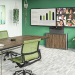 office with AV equipment set up