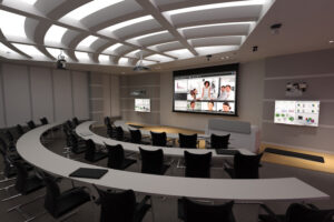 Audio visual equipment setup inside a room